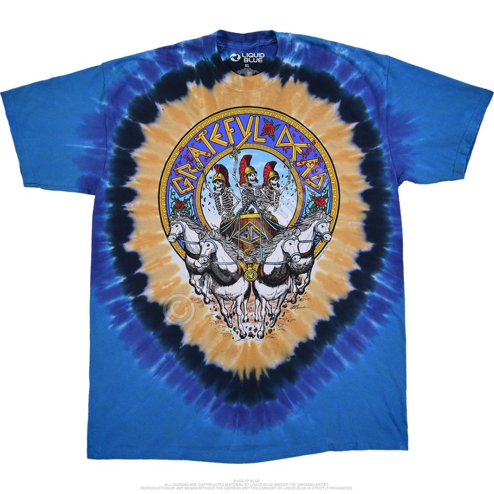 Grateful Dead Chariot Tie-Dye ~ Liquid Blue ~ Choose Your Size ~ Brand New!
